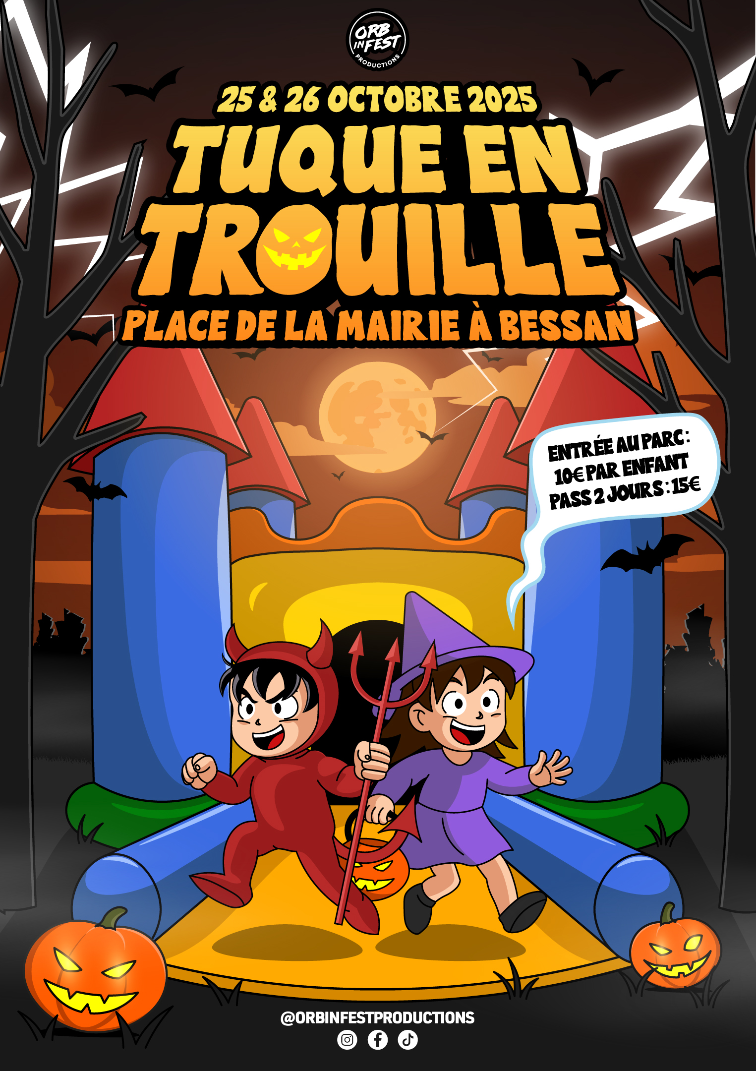 La Tuque en Trouille, parc gonflable d'Halloween à Bessan